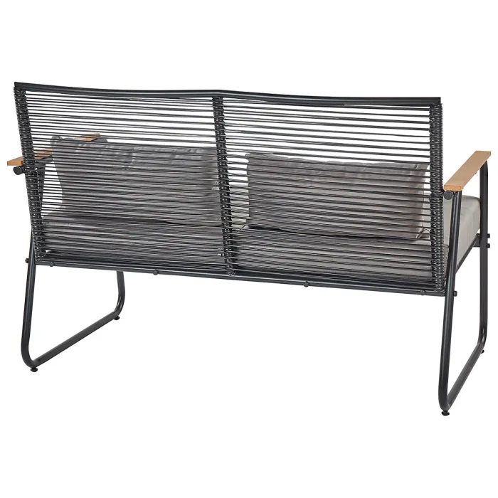 Garden Lounge Set with Table 4 Seater POMONTE Metal Black