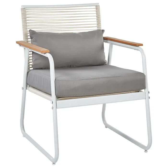 Garden Lounge Set with Table 4 Seater POMONTE Metal White