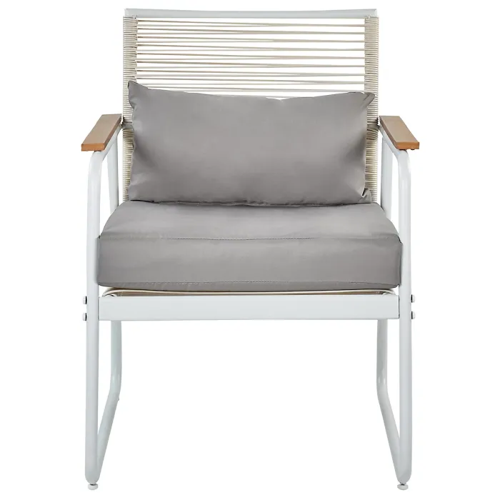 Garden Lounge Set with Table 4 Seater POMONTE Metal White