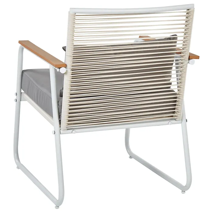 Garden Lounge Set with Table 4 Seater POMONTE Metal White