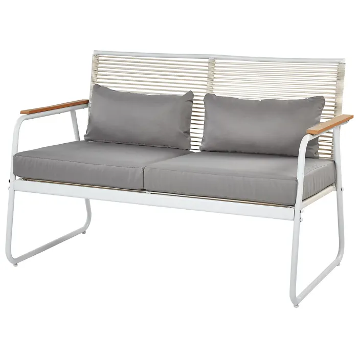 Garden Lounge Set with Table 4 Seater POMONTE Metal White