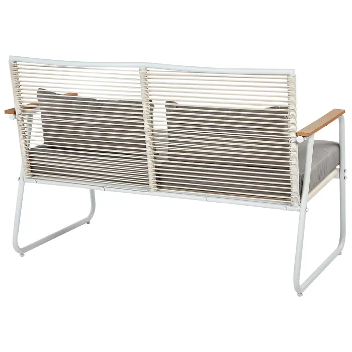 Garden Lounge Set with Table 4 Seater POMONTE Metal White