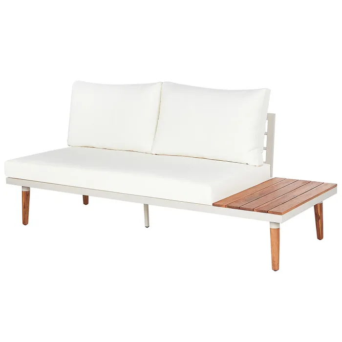 Garden Corner Sofa with Table 5 Seater CORATO Acacia Wood Off-White