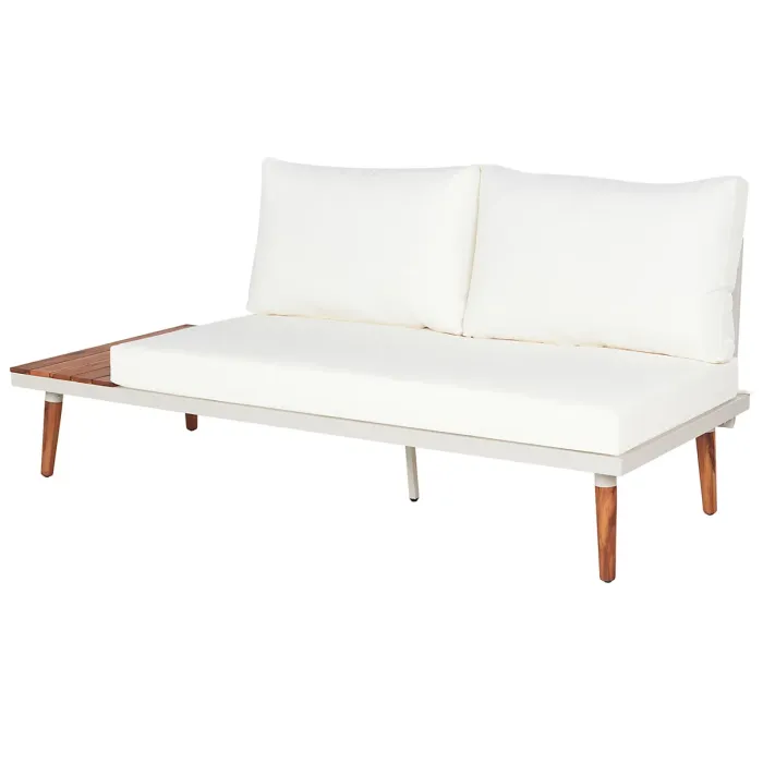 Garden Corner Sofa with Table 5 Seater CORATO Acacia Wood Off-White