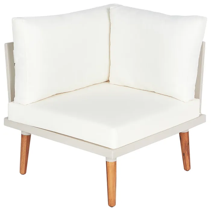 Garden Corner Sofa with Table 5 Seater CORATO Acacia Wood Off-White