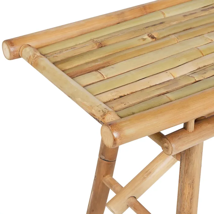 Garden Dining Set 4 Seater TINDARI Bamboo Wood Light Brown