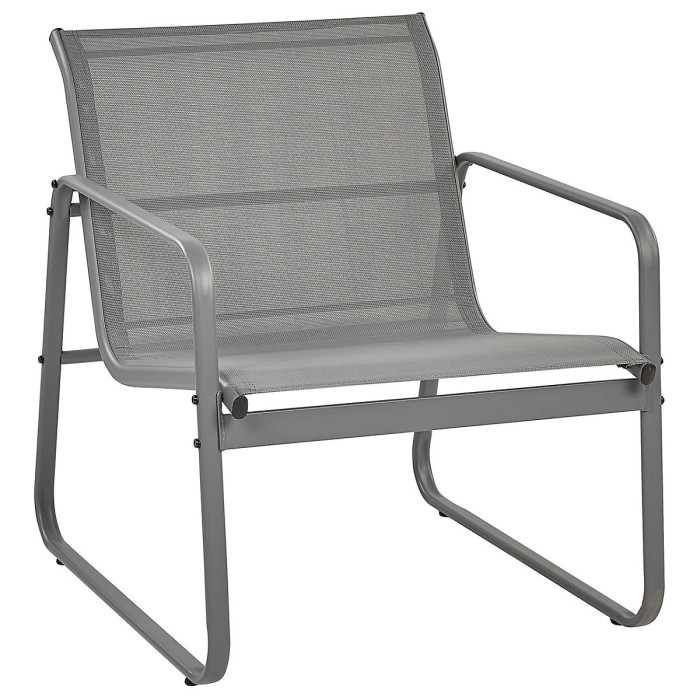 Garden Lounge Set with Table 4 Seater BARREA Metal Grey