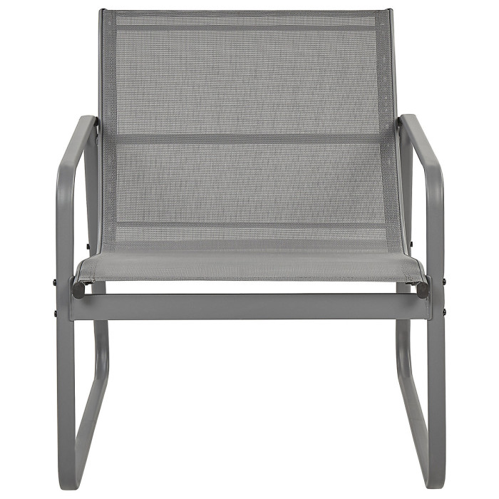 Garden Lounge Set with Table 4 Seater BARREA Metal Grey
