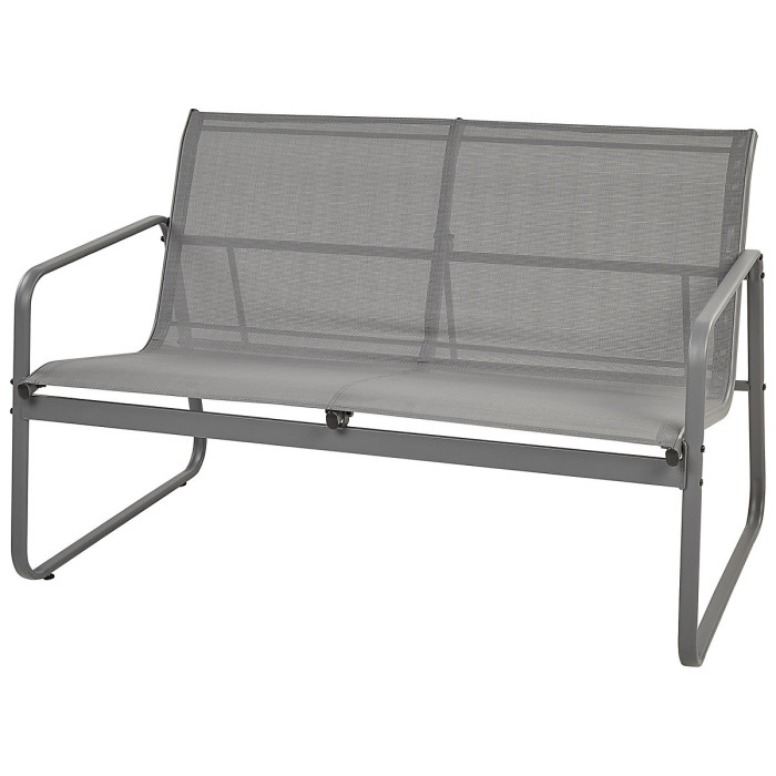 Garden Lounge Set with Table 4 Seater BARREA Metal Grey