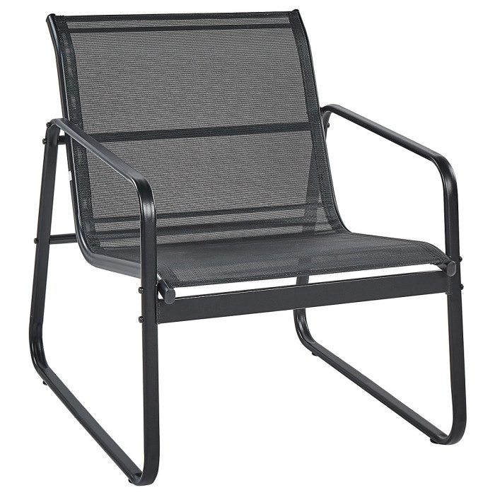 Garden Lounge Set with Table 4 Seater BARREA Metal Black