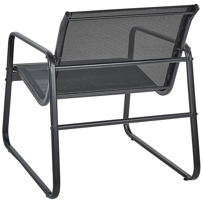 Garden Lounge Set with Table 4 Seater BARREA Metal Black