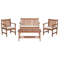 Garden Lounge Set with Table 4 Seater ALTIDONA Acacia Wood Off-White