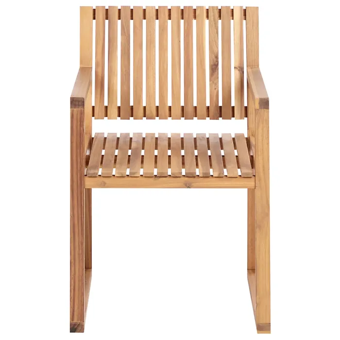 Garden Dining Set with Trolley 6 Seater SASSARI II Certified Acacia Wood Light Brown