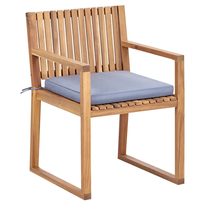 Garden Dining Set 8 Seater SASSARI II with Cushions Certified Acacia Wood Blue