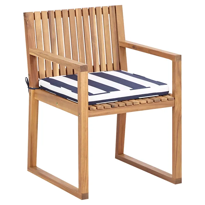 Garden Dining Set 8 Seater SASSARI II with Cushions Certified Acacia Wood Navy Blue