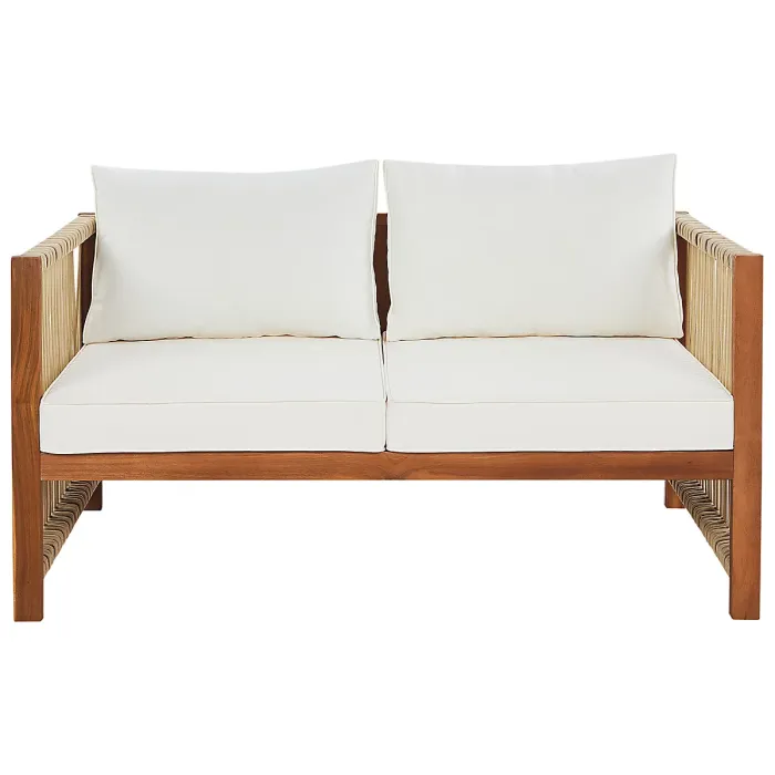 Garden Lounge Set with Table 4 Seater ANTRIA Acacia Wood Beige