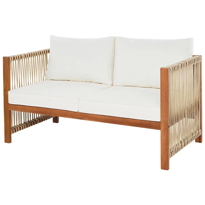 Garden Lounge Set with Table 4 Seater ANTRIA Acacia Wood Beige