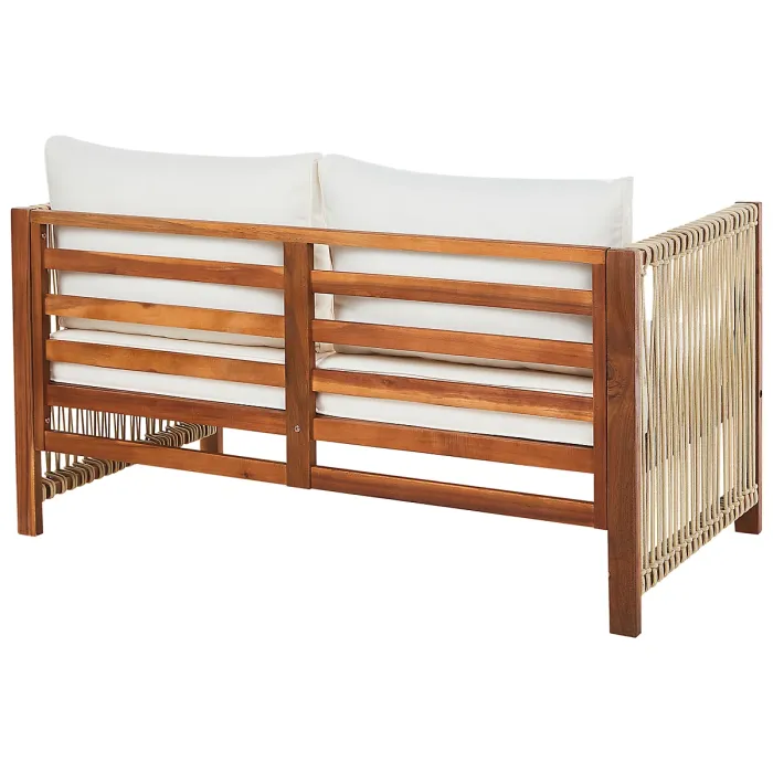 Garden Lounge Set with Table 4 Seater ANTRIA Acacia Wood Beige