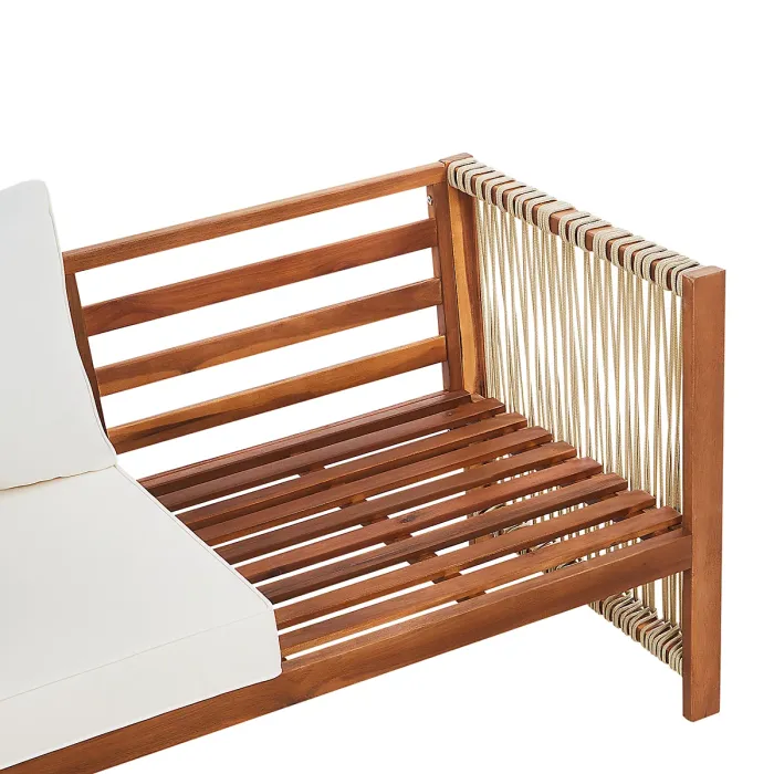 Garden Lounge Set with Table 4 Seater ANTRIA Acacia Wood Beige