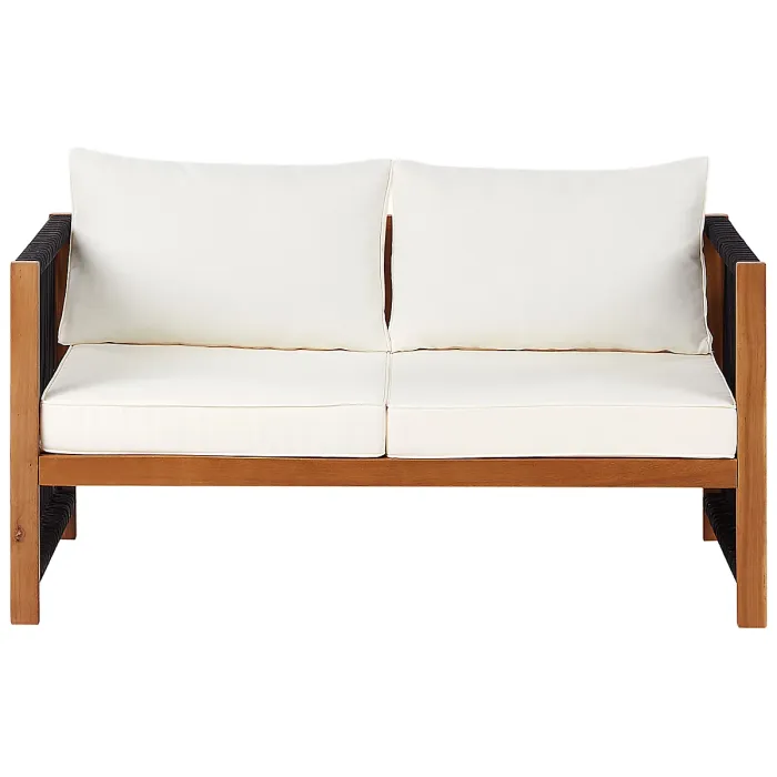 Garden Lounge Set with Table 4 Seater ANTRIA Acacia Wood Black