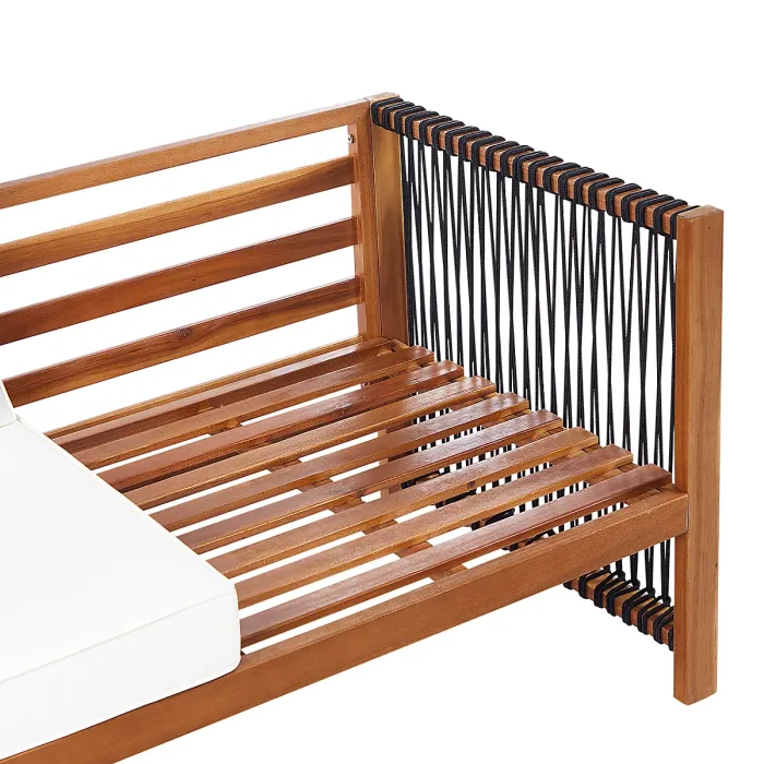 Garden Lounge Set with Table 4 Seater ANTRIA Acacia Wood Black