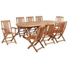 Garden Dining Set 8 Seater MAUI II Acacia Wood Light Brown
