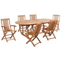 Garden Dining Set 6 Seater MAUI II Acacia Wood Light Brown