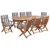 Garden Dining Set 8 Seater MAUI II with Cushions Acacia Wood Multicolour
