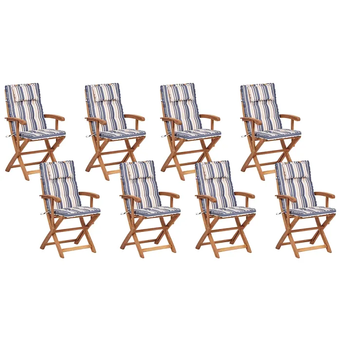 Garden Dining Set 8 Seater MAUI II with Cushions Acacia Wood Multicolour