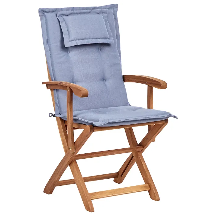 Garden Dining Set 8 Seater MAUI II with Cushions Acacia Wood Blue