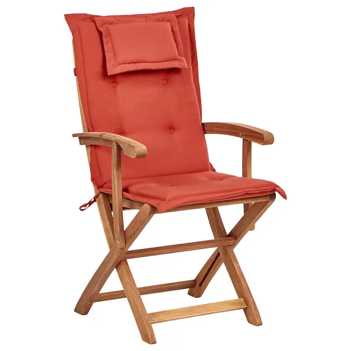 Garden Dining Set 8 Seater MAUI II with Parasol Acacia Wood Dark Red