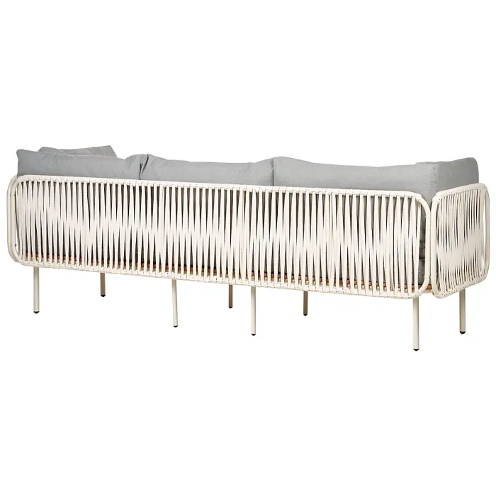 Garden Lounge Set with Table and Ottoman 3 Seater SENISE Metal Grey