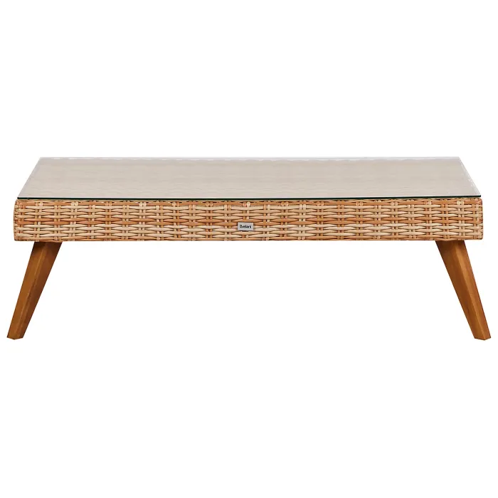 Garden Lounge Set with Table 5 Seater VITTORIA XL PE Rattan Off-White