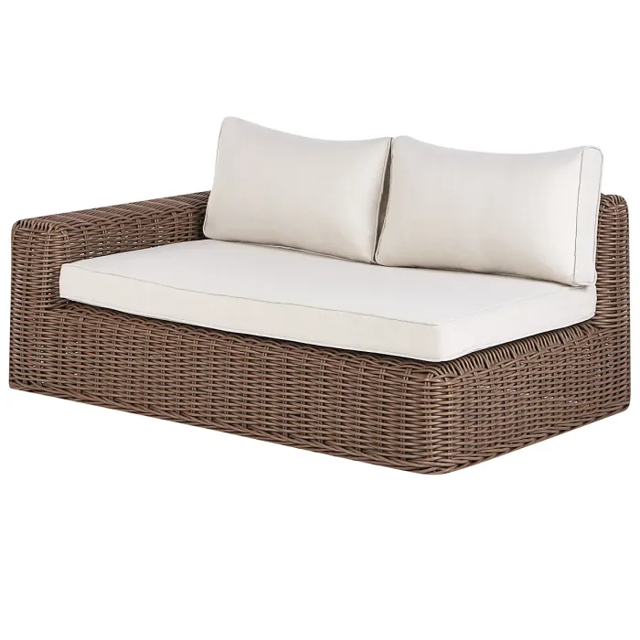 Garden Corner Sofa with Ottoman 6 Seater PALERMO Modular PE Rattan Brown