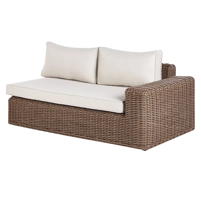Garden Corner Sofa with Ottoman 6 Seater PALERMO Modular PE Rattan Brown