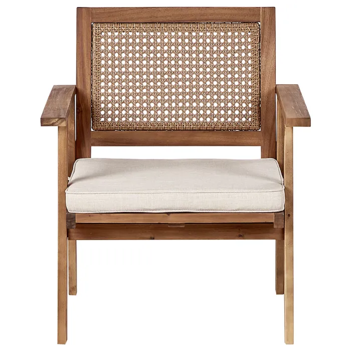 Garden Lounge Set with Table 4 Seater ARENELLA Certified Acacia Wood Light Beige