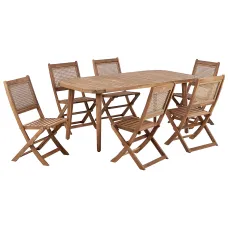 Garden Dining Set 6 Seater PARAGGI Certified Acacia Wood Natural