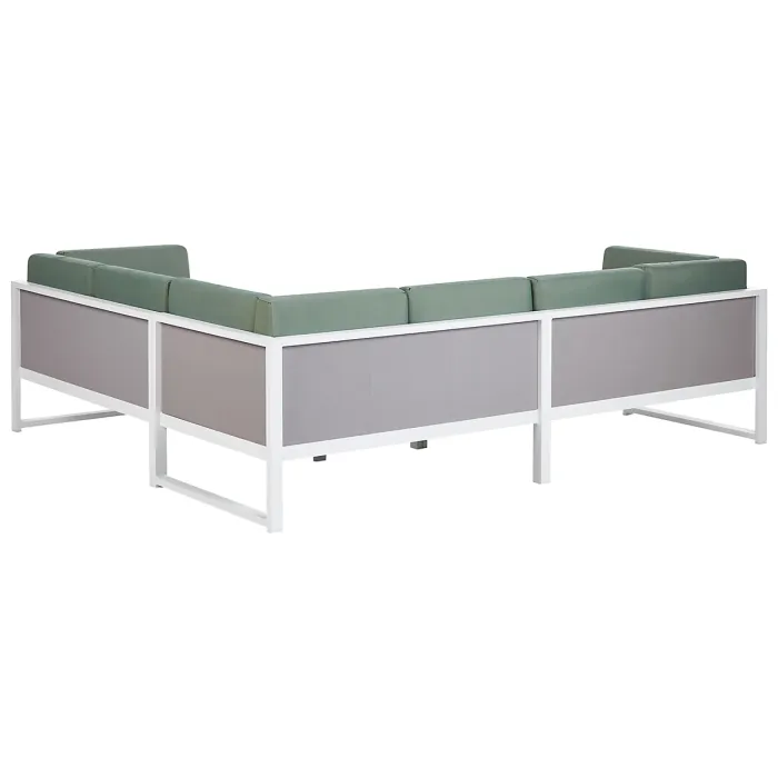 Garden Corner Sofa with Table 6 Seater CASTELLA/FRATTE Left Hand Metal Green