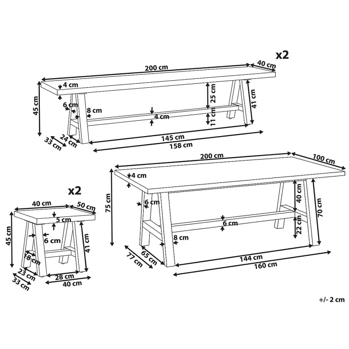Garden Dining Set with Benches 8 Seater TONNARE Concrete Grey