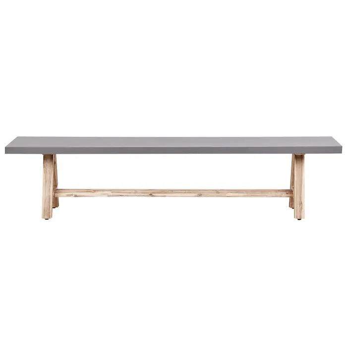Garden Dining Set with Benches 8 Seater TONNARE Concrete Grey