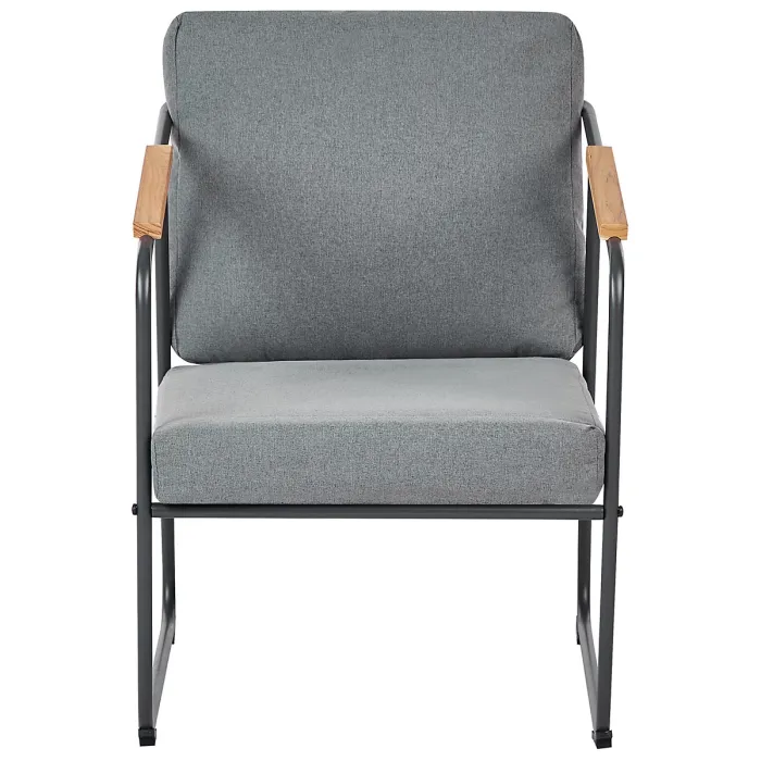 Garden Lounge Set with Table 4 Seater VEZZANA Metal Grey