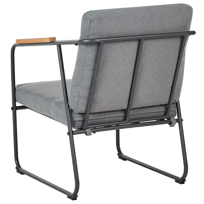 Garden Lounge Set with Table 4 Seater VEZZANA Metal Grey