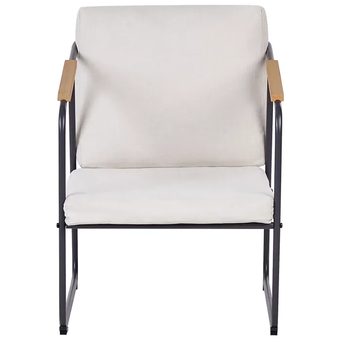 Garden Lounge Set with Table 4 Seater VEZZANA Metal Light Beige