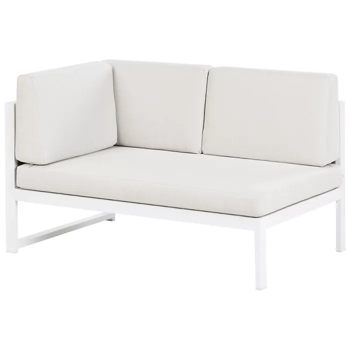 Garden Corner Sofa with Table 6 Seater CASTELLA/FRATTE Left Hand Metal Off-White