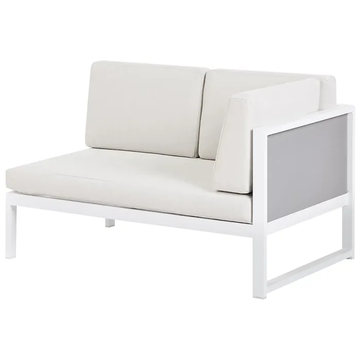 Garden Corner Sofa with Table 6 Seater CASTELLA/FRATTE Left Hand Metal Off-White