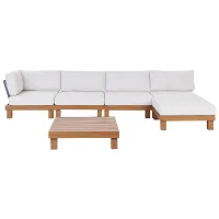 Garden Corner Sofa with Table 5 Seater SANZA Left Hand Modular Metal White