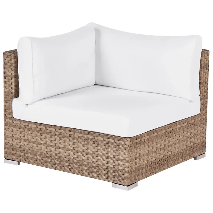 Garden Corner Sofa with Table 4 Seater SANO Right Hand Modular PE Rattan Natural