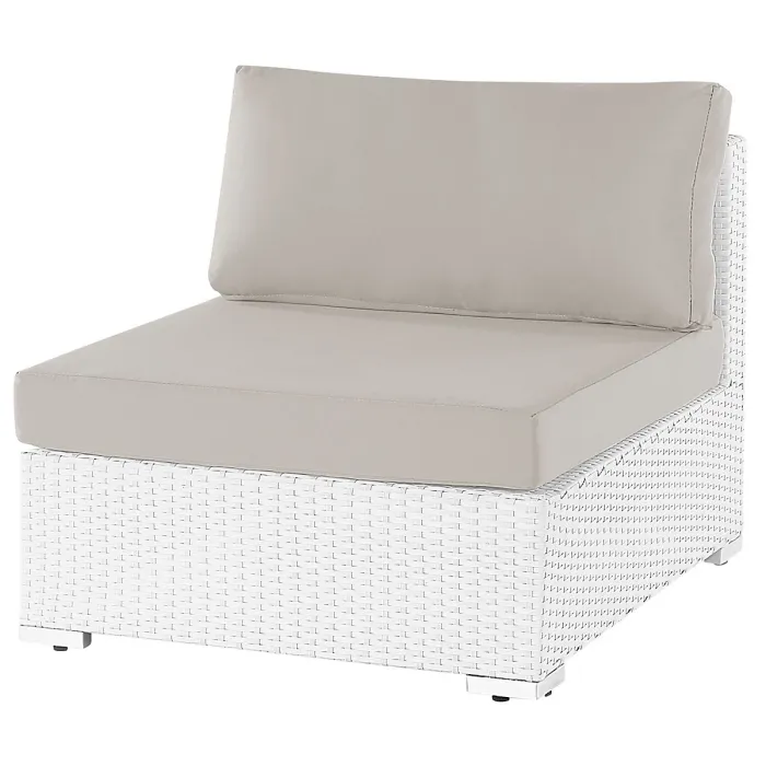 Garden Corner Sofa with Table 4 Seater SANO Right Hand Modular PE Rattan White