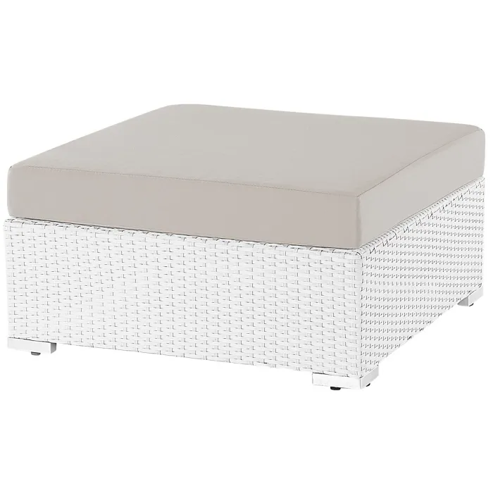 Garden Corner Sofa with Table 4 Seater SANO Right Hand Modular PE Rattan White
