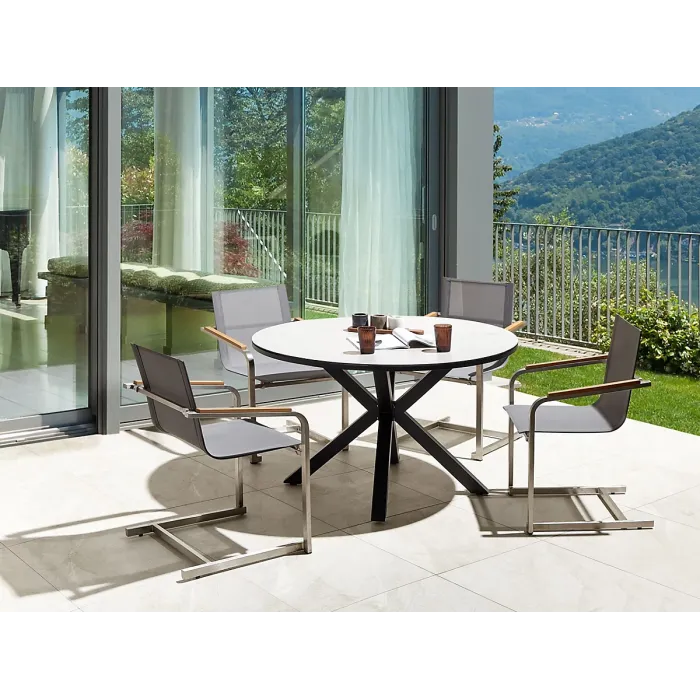 Garden Dining Set 4 Seater MALETTO/COSOLETO Metal Grey